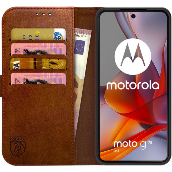Θήκη Motorola Moto G75 Rosso Element PU Πορτοφόλι Brown