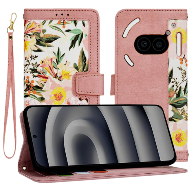 Θήκη Nothing Phone 2a / 2a Plus Techsuit FlipCraft Πορτοφόλι από Οικολογικό Δέρμα με Αποσπώμενο Λουράκι Χειρός Sweetheart Pink