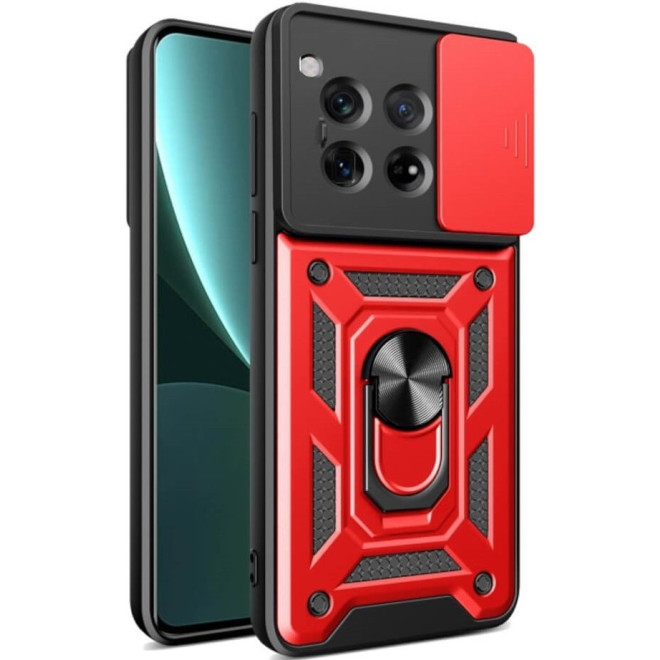 Θήκη OnePlus 12 Bodycell Armor Slide Ανθεκτική με Κάλυμμα για την Κάμερα & Μεταλλικό Ring Holder Red 