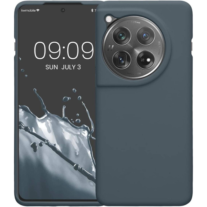 Θήκη OnePlus 12 - KWmobile Soft Flexible Rubber Cover Σιλικόνης - Dark Slate