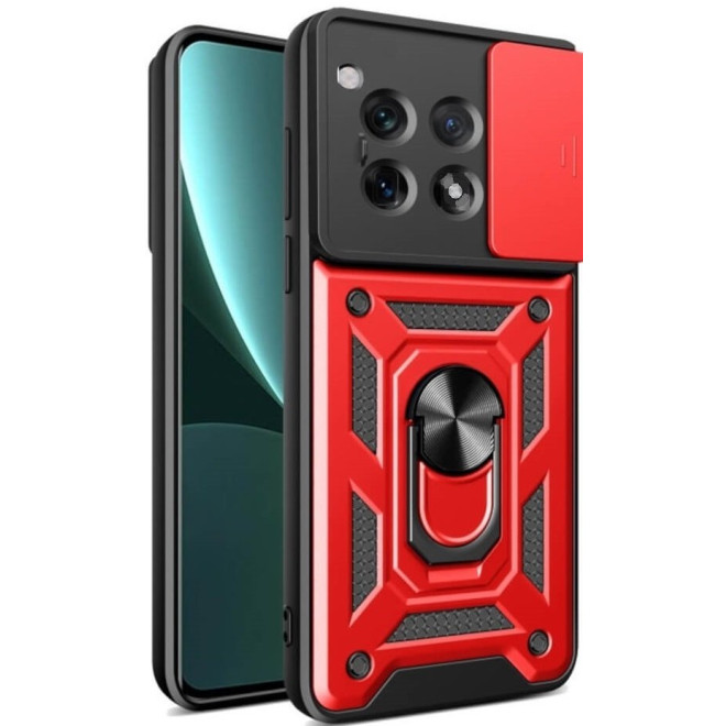 Θήκη OnePlus 12R Bodycell Armor Slide Ανθεκτική με Κάλυμμα για την Κάμερα & Μεταλλικό Ring Holder Red