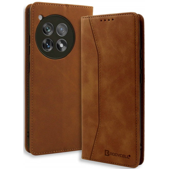Θήκη OnePlus 12R Bodycell Book Case Πορτοφόλι Brown