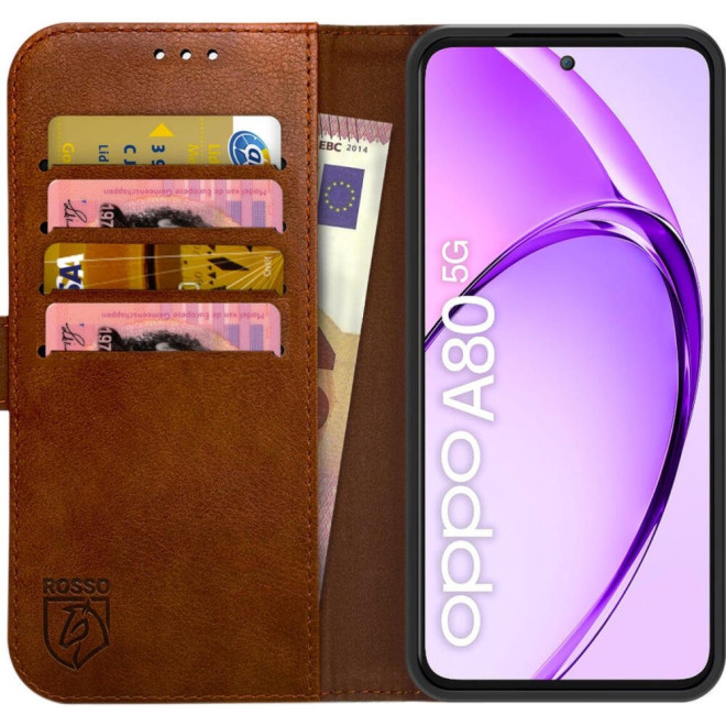 Θήκη Oppo A80 Rosso Element PU Πορτοφόλι Brown