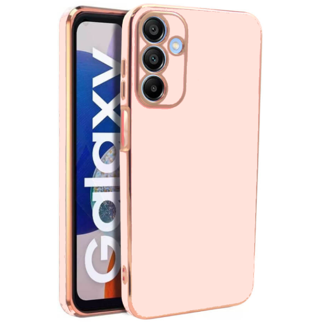 Θήκη Samsung Galaxy A15 Bodycell Gold Plated Σιλικόνης Pink