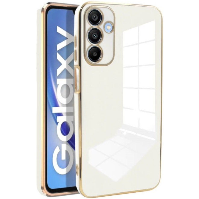 Θήκη Samsung Galaxy A15 Bodycell Gold Plated Σιλικόνης White