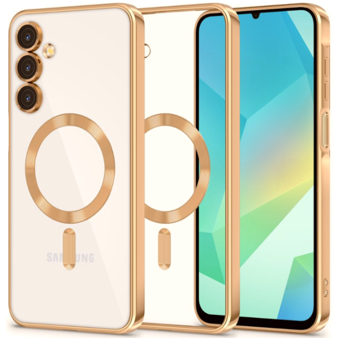 Θήκη Samsung Galaxy A16 Tech-Protect MagFlex Διάφανη Σιλικόνης με MagSafe Shiny Gold