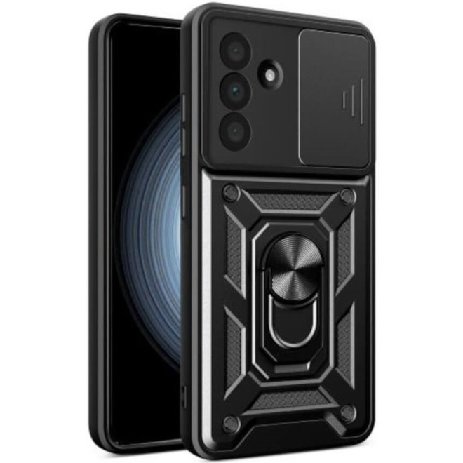 Θήκη Samsung Galaxy A36 Bodycell Armor Slide Ανθεκτική με Κάλυμμα για την Κάμερα & Μεταλλικό Ring Holder Black
