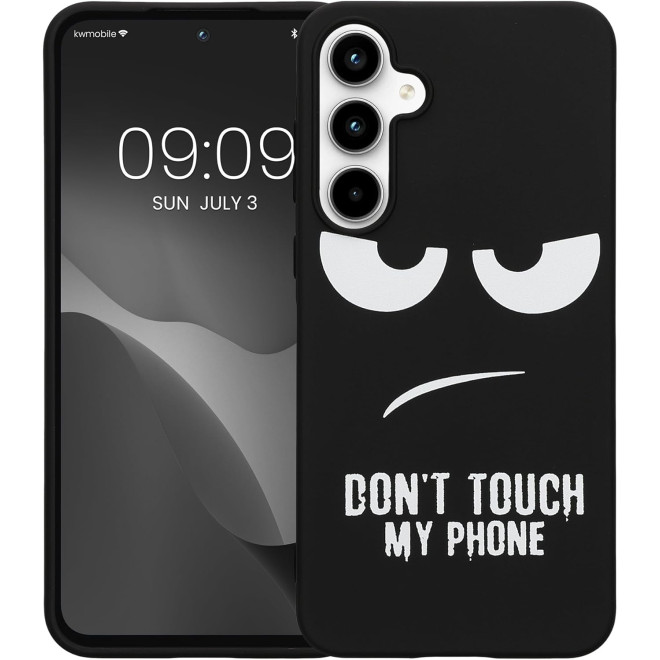 Θήκη Samsung Galaxy A55 - KWmobile TPU Case Σιλικόνης - Don't Touch My Phone / White / Black