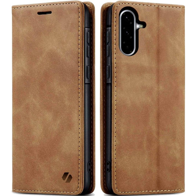 Θήκη Samsung Galaxy A56 Spacecase Wallet Πορτοφόλι Light Brown