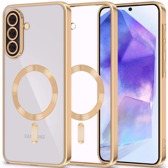 Θήκη Samsung Galaxy A56 Tech-Protect MagFlex Διάφανη Σιλικόνης με MagSafe Shiny Black
