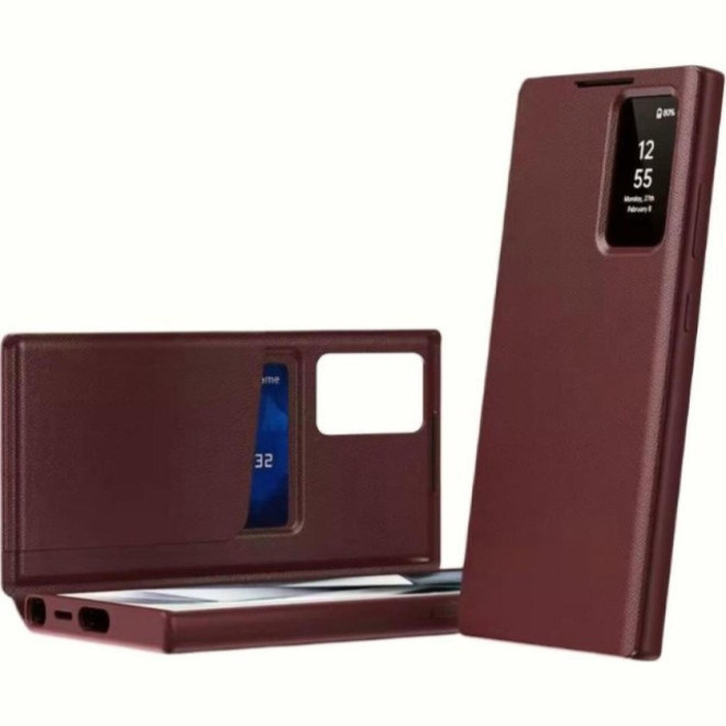 Θήκη Samsung Galaxy S22 Ultra 5G Techsuit SmartView Series Flip με Ενεργό Πορτάκι Red