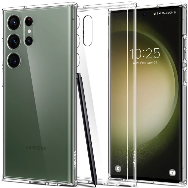 Θήκη Samsung Galaxy S23 Ultra - Spigen Ultra Hybrid Σκληρή - Crystal Clear