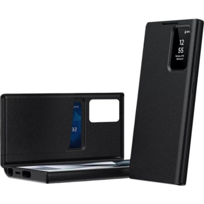 Θήκη Samsung Galaxy S23 Ultra Techsuit SmartView Series Flip με Ενεργό Πορτάκι Black 
