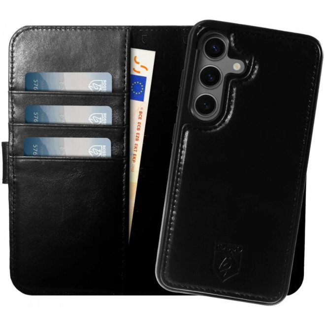 Θήκη Samsung Galaxy S25 Rosso Elite Δερμάτινο Πορτοφόλι με MagSafe Black