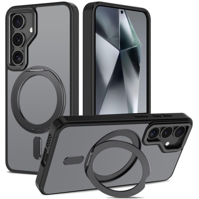Θήκη Samsung Galaxy S25 Tech-Protect MagRing Σκληρή Ημιδιάφανη με MagSafe & KickStand Matte Black