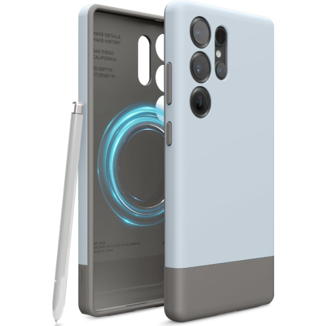 Θήκη Samsung Galaxy S25 Ultra Elago Magnetic Glide Σκληρή με MagSafe Light Blue / Medium Grey