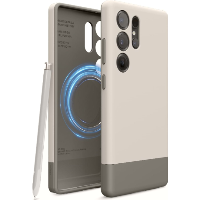 Θήκη Samsung Galaxy S25 Ultra Elago Magnetic Glide Σκληρή με MagSafe Stone / Medium Grey