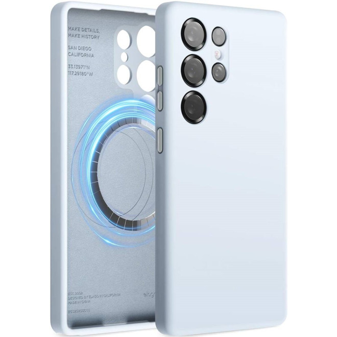 Θήκη Samsung Galaxy S25 Ultra Elago Magnetic Silicone Case Premium Σιλικόνης με MagSafe Light Blue
