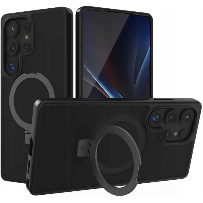 Θήκη Samsung Galaxy S25 Ultra Spacecase Ring Pro Mag Σκληρή με MagSafe & KickStand Black