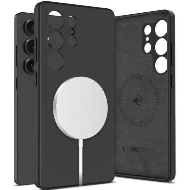 Θήκη Samsung Galaxy S25 Ultra Tech-Protect Liquid Silicone Σκληρή με MagSafe Black