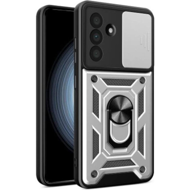 Θήκη Samsung Galaxy S26 Plus Bodycell Armor Slide Ανθεκτική με Κάλυμμα για την Κάμερα & Μεταλλικό Ring Holder Silver