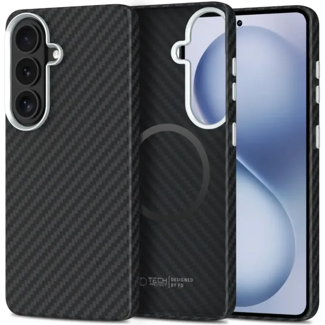 Θήκη Samsung Galaxy S26 Tech-Protect Ion Carbon Σκληρή με MagSafe Black / Silver 