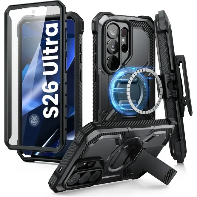 Θήκη Samsung Galaxy S26 Ultra Supcase i-Blason Armorbox Clip Full Body 360° Ανθεκτική με KickStand / MagSafe & Κλιπ Ζώνης Black
