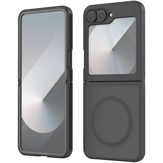 Θήκη Samsung Galaxy Z Flip6 - Spacecase Hybrid MagSafe Σκληρή Ημιδιάφανη με MagSafe - Black