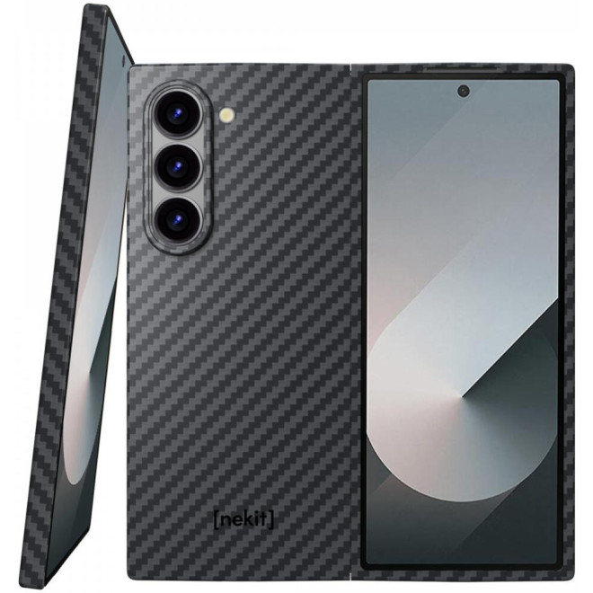Θήκη Samsung Galaxy Z Fold6 - Nekit Fiber Σκληρή με MagSafe Aramid Fiber - 1mm - 1500D Kevlar - Black