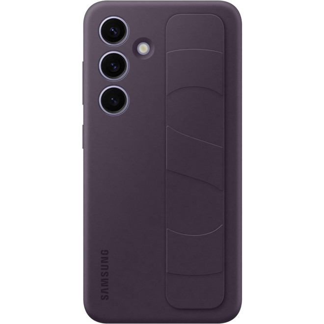Θήκη Σιλικόνης με Λουράκι Χειρός - Samsung Galaxy S24 - Official Samsung Standing Grip Case - Dark Violet