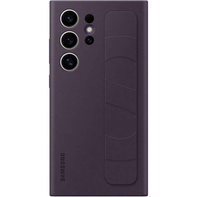 Θήκη Σιλικόνης με Λουράκι Χειρός - Samsung Galaxy S24 Ultra - Official Samsung Standing Grip Case - Dark Violet