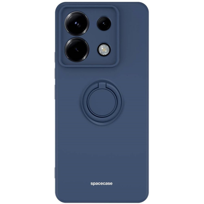 Θήκη Σιλικόνης με Μεταλλικό Μαγνητικό Ring Holder - Xiaomi Redmi Note 13 Pro 5G / Poco X6 - Spacecase Silicone Ring - Blue 