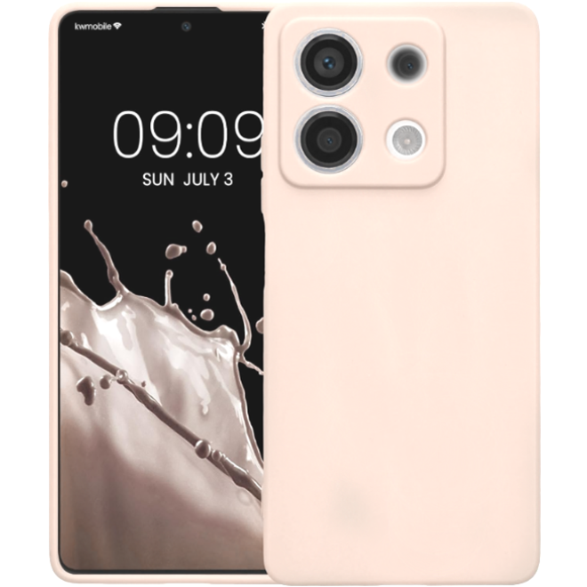 Θήκη Σιλικόνης με Πλαίσιο Κάμερας - Xiaomi Redmi Note 13 5G - KWmobile TPU Case with Camera Lens Protector - Coconut Swirl
