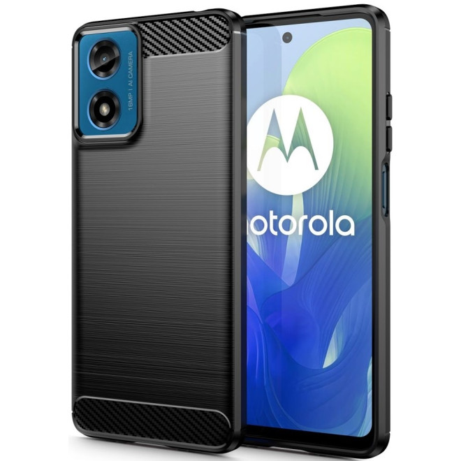 Θήκη Σιλικόνης - Motorola Moto G24 / G24 Power / G04 - Tech-Protect Carbon - Black