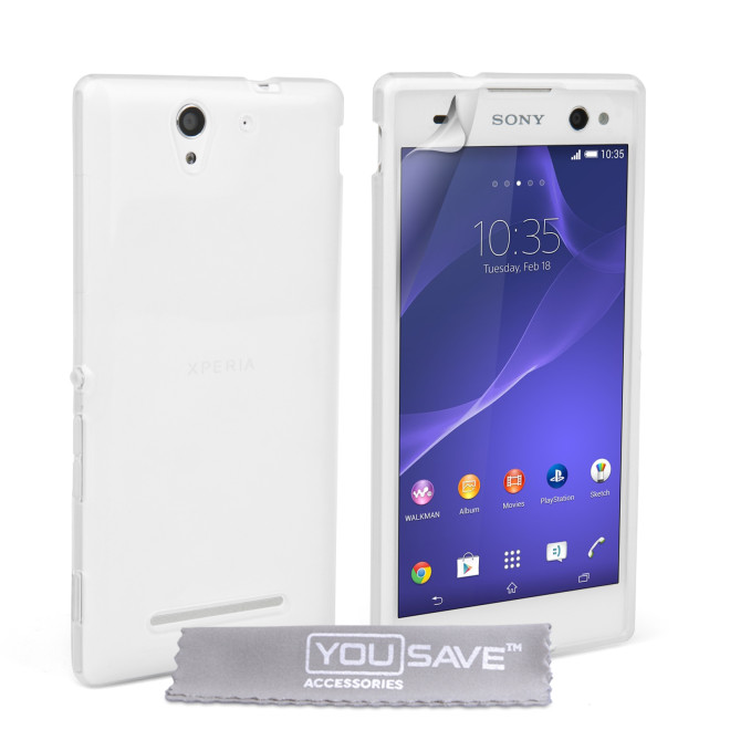 Λευκή Ημιδιάφανη Θήκη Sony Xperia C3