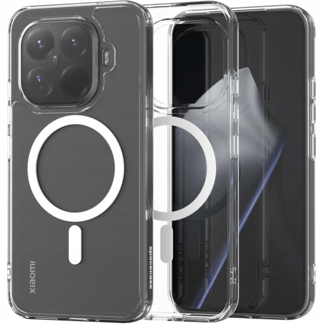 Θήκη Xiaomi 15T Pro Spacecase Clear MagSafe Σκληρή Διάφανη με MagSafe White