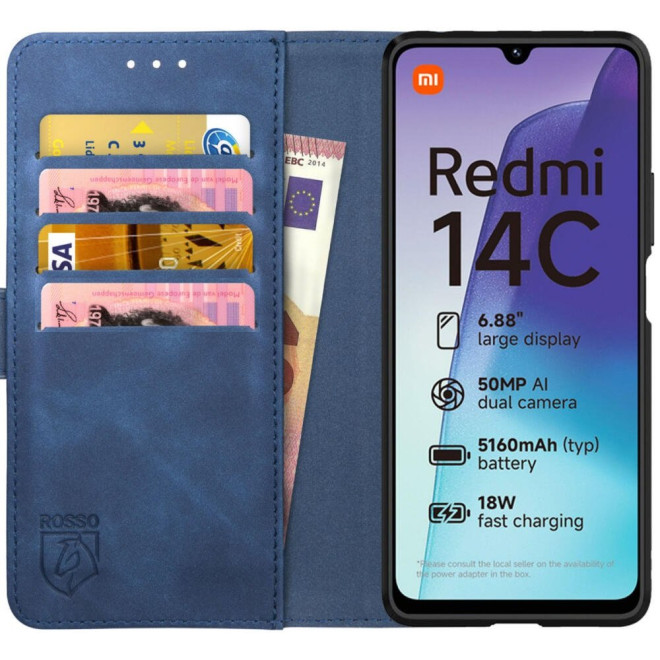 Θήκη Xiaomi Redmi 14C / Poco C75 Rosso Element PU Πορτοφόλι Blue