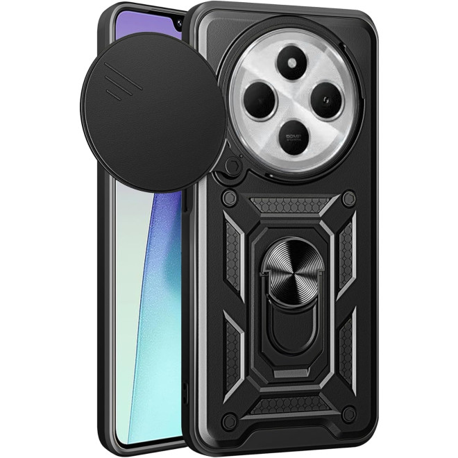 Θήκη Xiaomi Redmi 14C / Poco C75 Tech-Protect Camshield Pro Ανθεκτική με Κάλυμμα για την Κάμερα & Ring Holder Black