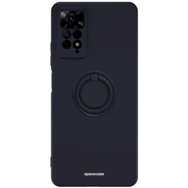 Θήκη Xiaomi Redmi Note 11 Pro / Redmi Note 12 Pro 4G Spacecase Silicone Ring Σιλικόνης με Μεταλλικό Μαγνητικό Ring Holder Black