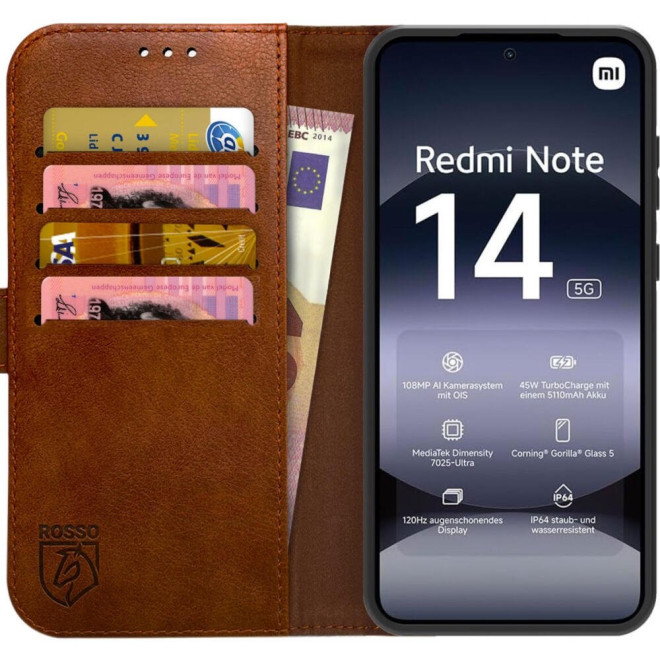 Θήκη Xiaomi Redmi Note 14 5G Rosso Element PU Πορτοφόλι Brown