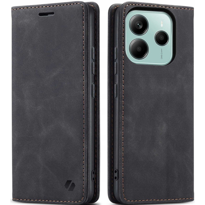 Θήκη Xiaomi Redmi Note 14 5G Spacecase Wallet Πορτοφόλι Black
