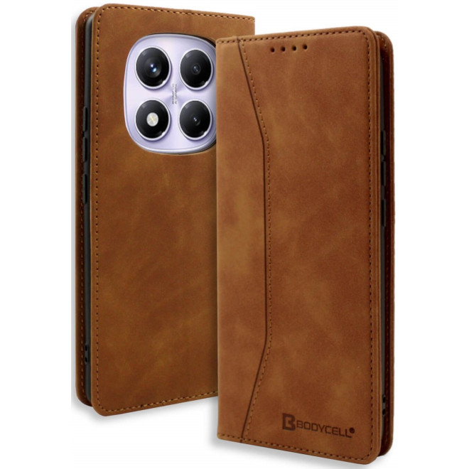 Θήκη Xiaomi Redmi Note 14 Pro 5G / Poco X7 Bodycell Book Case Πορτοφόλι Brown