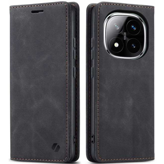 Θήκη Xiaomi Redmi Note 14 Pro 5G / Poco X7 Spacecase Wallet Πορτοφόλι Black