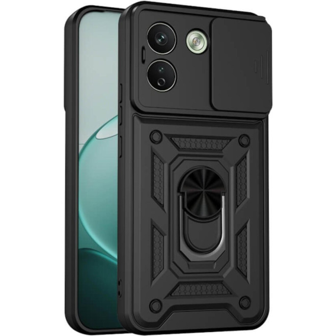 Θήκη Xiaomi Redmi Note 17 Pro Max Bodycell Armor Slide Ανθεκτική με Κάλυμμα για την Κάμερα & Μεταλλικό Ring Holder Black