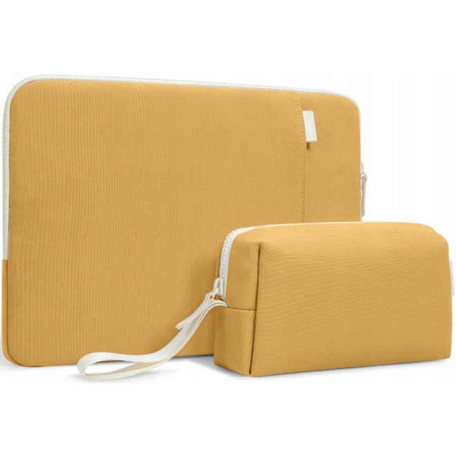 Tomtoc Chic Lady Sleeve Jelly - Σετ Θήκη για Laptop έως 14" και Accessory Jelly Pouch Θήκη για Αξεσουάρ - Yellow