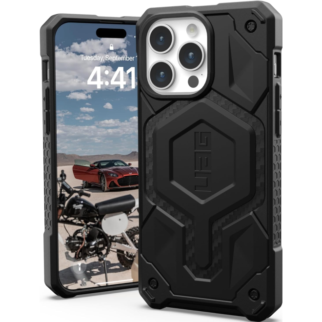 UAG Ανθεκτική Θήκη MagSafe Monarch Pro - Apple iPhone 15 Pro Max - Carbon Fiber