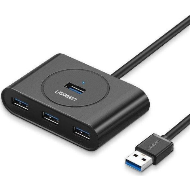 Ugreen USB 3.0 Hub 4 in 1- Αντάπτορας USB (male) σε 4 x USB (female) - 50cm - Black 
