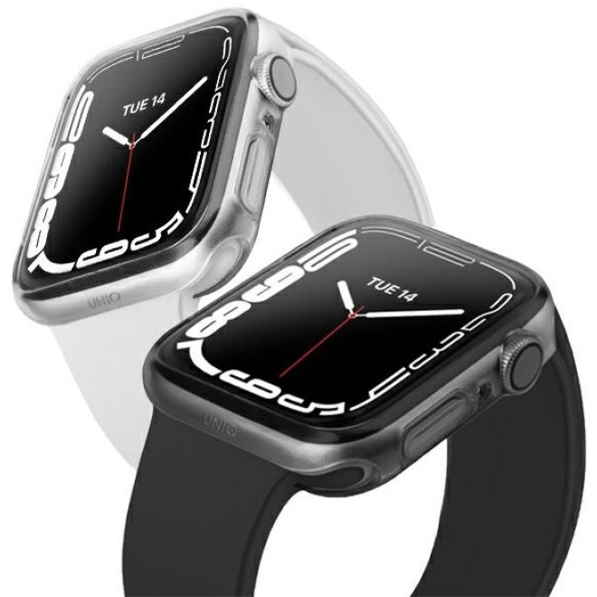 Uniq Glase Dual Pack Θήκη Σιλικόνης Apple Watch 9 / 8 / 7 41mm - Clear / Smoke - 2 Τεμάχια