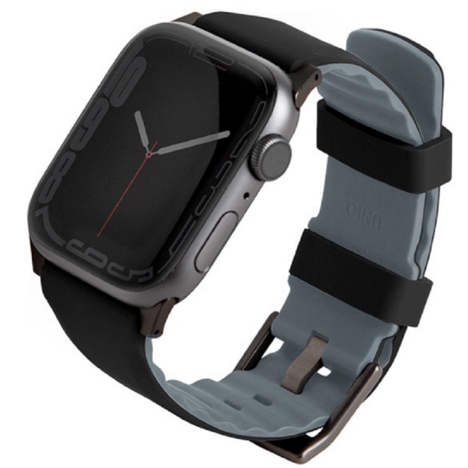 Uniq Linus Αδιάβροχο Λουράκι Premium Σιλικόνης Apple Watch SE/10/9/8/7/6/5/4 (42/41/40mm) - Black