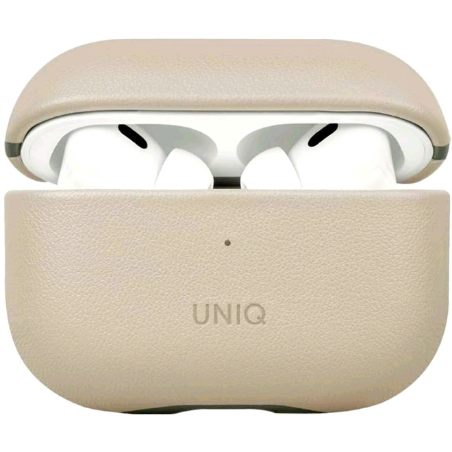 Uniq Lyden Duo Series - Premium Σκληρή Θήκη από Vegan Δέρμα με Λουράκι Χειρός - Apple AirPods Pro 2nd Gen - Ivory / Lichen Green